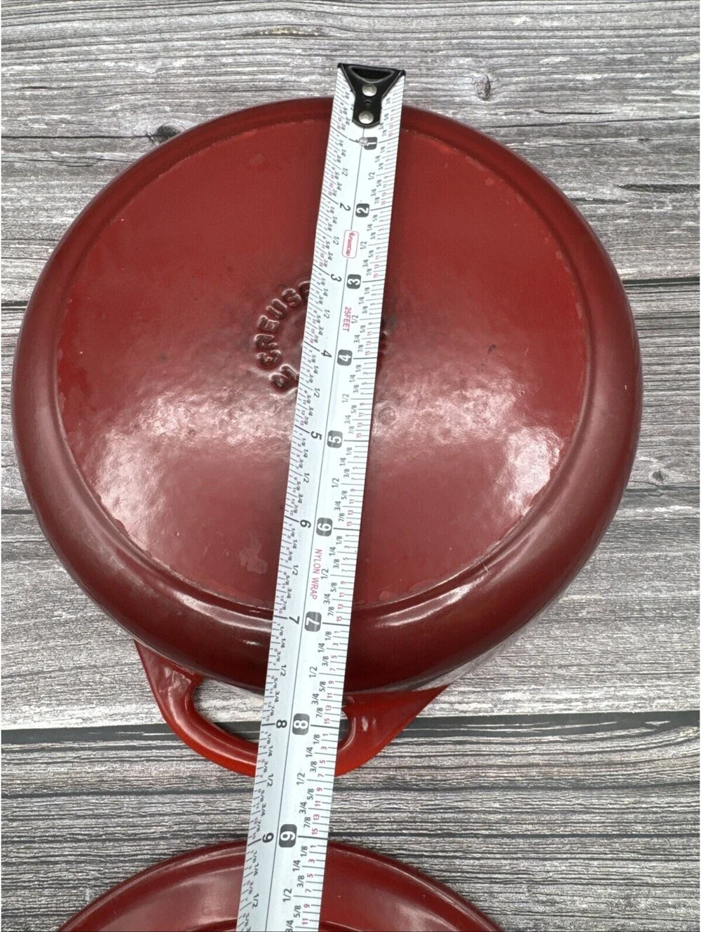 VTG Le Creuset 3.5 qt 22 cm  Dutch Oven Red With Handles